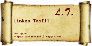 Linkes Teofil névjegykártya